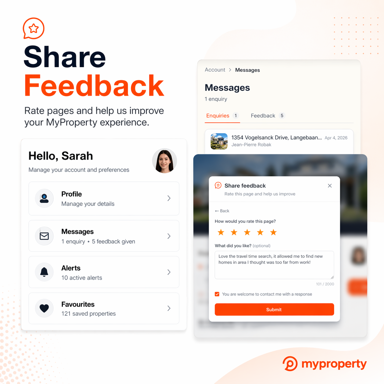 Screenshot for You can now share your feedback and help improve MyProperty