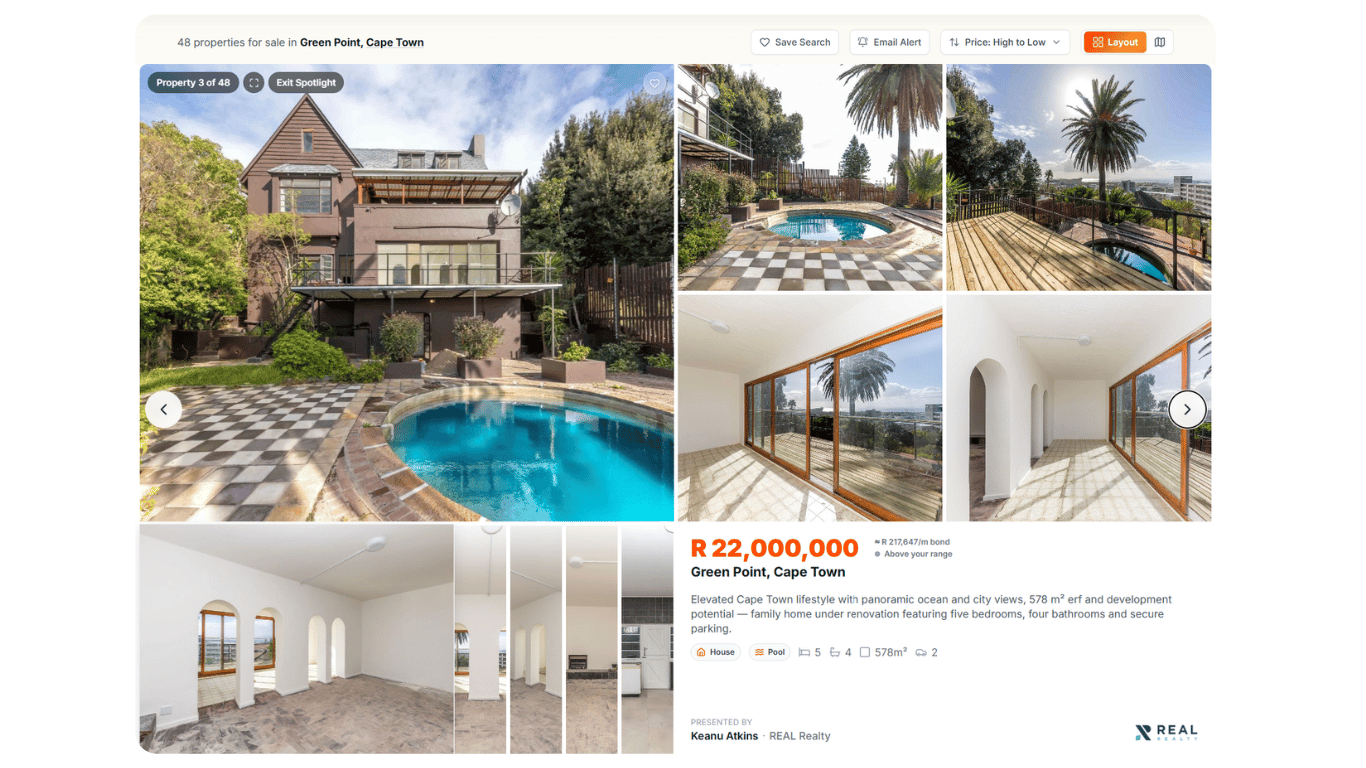 Spotlight View: an immersive, keyboard-friendly way to explore homes one property at a time.